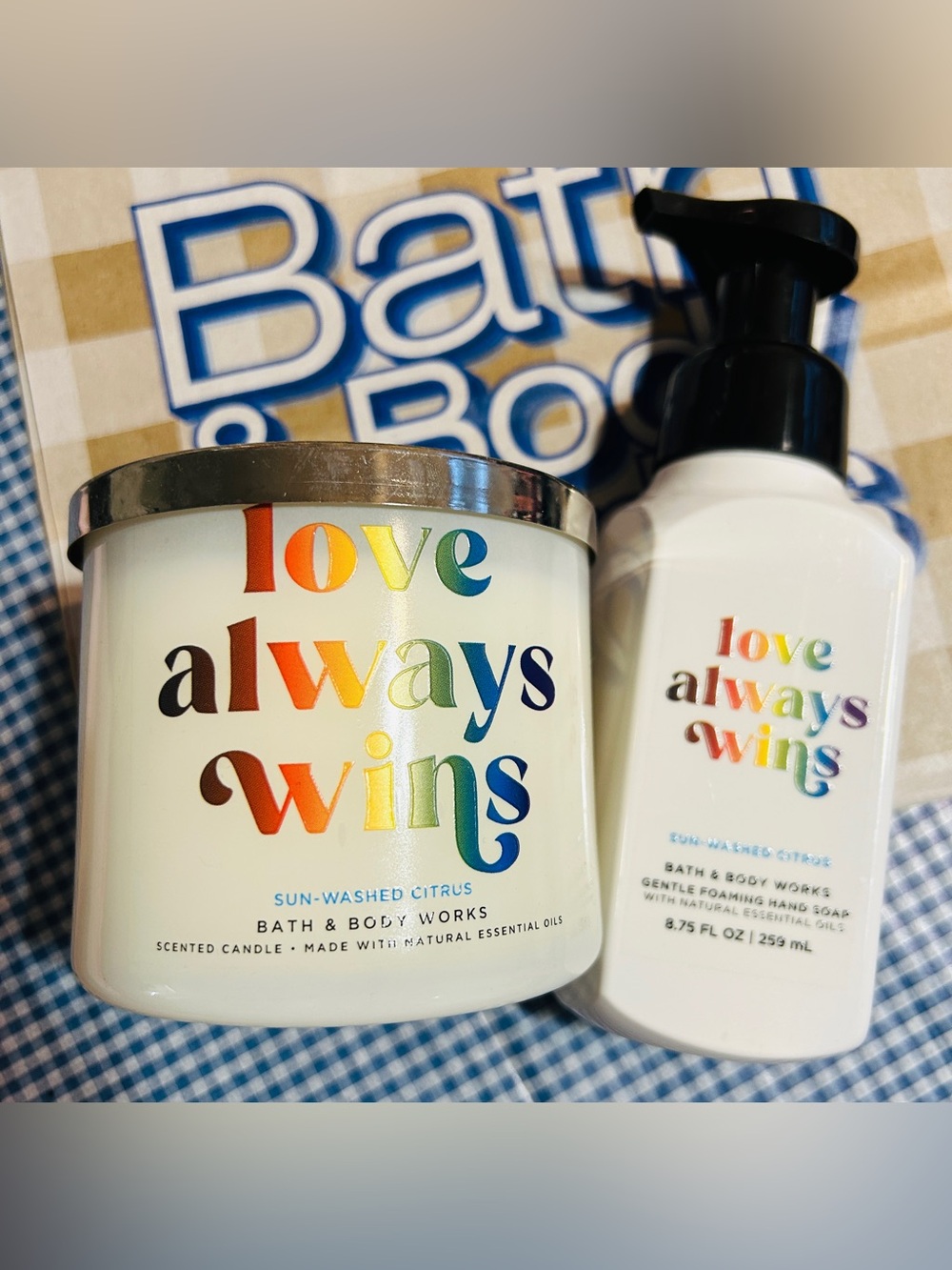 Bath & Body Works Sun-Washed Citrus Candle and Soap — Love Always Wins
